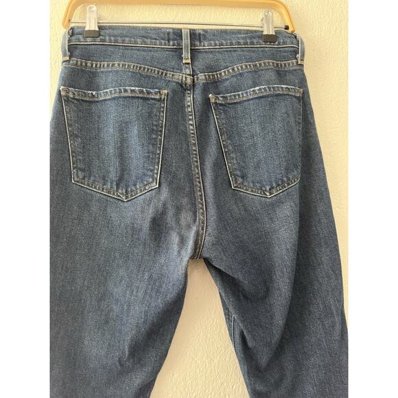 AGOLDE 27 High Rise Straight Crop Raw Hem Button Fly Denim Jeans Stretch EUC - Picture 10 of 11